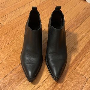 Via Spiga Western Farly Black Leather Bootie Size 8